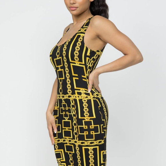 Chain print bodycon dress - Picture 1 of 3